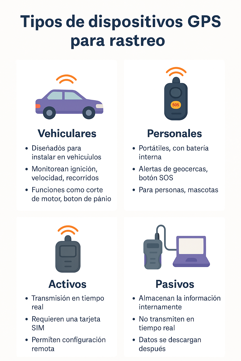 Tipos de dispositivos GPS